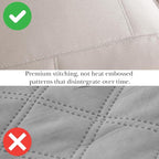 Southshore Fine Living, Inc. Extra Wide King Quilt, Lightweight Bedding Quilt Set, Soft Coverlet with Matching 2 Quilted Pillow Shams, Brick Pattern Stitching, California King Bed Spread, Bone