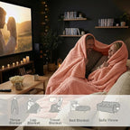Buttery Soft Knit Throw Blanket 60x80 Pink for Bed or Couch, Reversible Heather Oversized Decorative Blanket, Lightweight Warm Microfiber Knitted Throw for Bedroom, Living Room, Cozy Gift