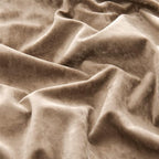 Fredsure Distressed Velvet Comforter Set, 5 Pieces Khaki King, Distressed Velvet Face and Brushed Microfiber Reverse