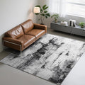 CRYPTOLITE Abstract Area Rug 5x8 Rugs, Machine Washable Rug Non-Slip Low Pile Rug for Living Room, Bedroom, Farmhouse, Dining Room, Grey