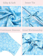 Aensso Long Soft Lightweight Silky Kimonos Robes for Women, Luxury Japanese Floral Womens Kimono Robe