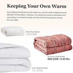 MHD l [Made in Korea] Premium Faux Fur Throw Blanket :Luxury Double-Sided 15mm Microfiber Blanket, 800 GSM :Dusty Rose, 60" x 79"