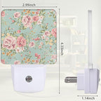Shabby Chic Rose Night Light, Night Light Plug into Wall with Dusk to Dawn Sensor, LED Lamp Energy Saving Lights for Men Women Boys Girls,Lamp for Bedroom Bathroom Hallway