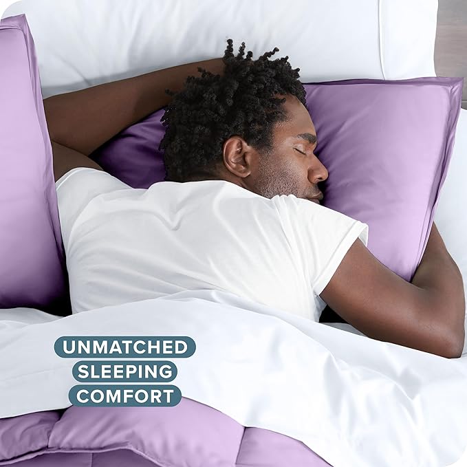 Bare Home Bedding Duvet Cover Queen Size - Premium 1800 Super Soft Duvet Covers Collection - Lightweight & Cooling - Soft Breathable Bedding (Queen, Lavender)
