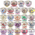Scented Candles Gifts Set 24 Pack Soy Wax Travel Tin Advent Candles for Home 2.5 OZ jar Candles for Mom for Christmas, Birthday, Thanksgiving, Mother's Day.
