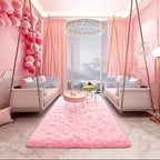 Noahas Fluffy 4x5.3 Pink Rugs for Bedroom Girls,Shaggy Kids Rug,Thick Shag Throw Floor Carpet,Soft Non-Slip Dorm Nursery Area Rugs for Living Room Home Decor Aesthetic