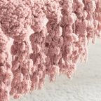 Throw Blanket for Couch, Dusty Pink Luxury Knitted Throws 60"x80", Textured Blankets with Handmade Fringe Tassels for Bed Sofa Decorative, Chunky Soft Farmhouse Boho Home Decor