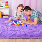 Noahas Fluffy 5x8 Purple Rugs for Bedroom Girls,Shaggy Area Rugs for Living Room,Thick Shag Throw Floor Carpet,Soft Non-Slip Dorm Nursery Kids Rug Home Decor Aesthetic