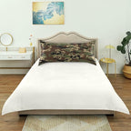 Green Army Camo Satin Pillowcase for Hair and Skin, Army Camouflage Military Silk Pillow Case with Envelope Closure, Standard Size 20x26 inches, 1 PC