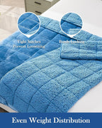 Topblan Sherpa Fleece Weighted Blanket for Adult, 15 lbs Dual Sided Cozy Fluffy Heavy Blanket, Ultra Fuzzy Throw Blanket with Soft Plush Flannel Top, 60 x 80 inches