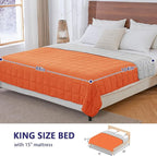 yescool Weighted Blanket for Adults (20 lbs, 88” x 104”, Orange) Cooling Heavy Blanket for Sleeping Perfect for 190-210 lbs, Queen Size Breathable Blanket with Premium Glass Bead, Machine Washable