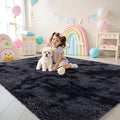 OLANLY Area Rugs for Living Room Bedroom, Machine Washable 4x5.9 Feet Soft Fluffy Shaggy Bedside Rug, Indoor Floor Carpet for Kids Girls and Boys, Nursery Room, Home Decor Aesthetic, Deep Grey Tie-dye