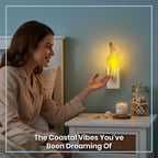 Nautical Crush Trading Seashell Night Light – Beach Night Light with Real Fox Sea – Shell Light for Bathroom – Sea Shell Lamp – Seashell Lamp Plug Into Wall