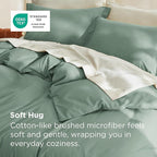 Bedsure Duvet Cover King Size - Soft Double Brushed Bedding Set for Kids & Adults, Zipper Closure, 3 Pieces, Includes 1 Duvet Cover (104"x90") & 2 Pillow Shams, NO Comforter, Sage Green