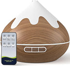 500ML Essential Oil Diffuser, Ultrasonic Aromatherapy Diffuser with Remote Control, Air Diffusers for Home Office Room, Fragrance Aroma Diffuser with 7 Color LED & 2 Mist Mode, Mocha Brown