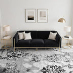 CRYPTOLITE Living Room Rug Washable Abstract Rugs with Non-Slip Backing Low Pile Area Rug for Living Room, Bedroom, Dining Room, 6x9, Grey
