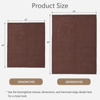 Knitted Throw Blanket 50"X60", Brown Knit Throws for Bed, Super Soft Boho Chevron Blankets for Couch Sofa Chair Room Decor, Textured Decorative Farmhouse Cozy Lightweight