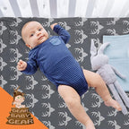 Dear Baby Gear - Reversible Baby Blankets - Soft Nursery Blanket for Newborn - Toddler Blankey - Throw Blanket for Boys & Girls - Infant Blankets - 40x30 (Antlers Grey - Mint)