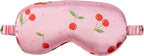 Slumber Satin Beauty Sleep Set, Cherry, 3-Piece Set with Pillowcase, Eye Mask, and Scrunchie