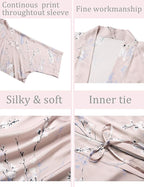 Aensso Long Soft Lightweight Silky Kimonos Robes for Women, Luxury Japanese Floral Womens Kimono Robe