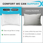 Xtreme Comforts GREENGUARD Certified Standard Bed Memory Foam Pillows (2 Pack) | Slim Cooling Pillow for Sleeping on Side, Back & Stomach - Firm and Soft Bed Pillows - USA Made