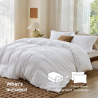 Bedsure Duvet Cover King Size - Soft Double Brushed Bedding Set for Kids & Adults, Zipper Closure, 3 Pieces, Includes 1 Duvet Cover (104"x90") & 2 Pillow Shams, NO Comforter, White