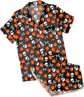 Ekouaer Womens Silk Satin Pajamas Short Sleeve PJS Shorts Set Soft Button Down Sleepwear 2 Piece Loungewear S-5XL
