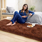Noahas Brown Runner Rug for Hallway,2'x6' Long Area Rugs for Bedroom Living Room,Non Slip Thick Shag Floor Carpet for Entryway Kitchen Dorm Nursery Bedside Kids Room