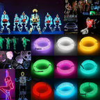 JIGUOOR EL Wire Battery Pack 16.4ft / 5m Bright Neon Light Strip 360° Illumination Neon Tube Rope Lights for DIY, Festival, Party Decoration, Pub, Halloween, Chrismas (16.4ft / 5m, Purple)