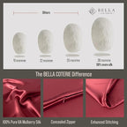 Bella Coterie Luxury Silk Pillowcase for Hair and Skin | 30 Momme | 100% Pure 6A Mulberry Silk | Super Soft | Perfectly Plush [Queen, Merlot]