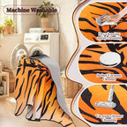Tiger Print Area Rug, Tiger Rugs 4.6x5.2 Feet Western Rug Non-Slip Animal Print Skin Faux Cashmere Carpet for for Living Room Bedroom Home Decor