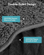 Cottonblue Weighted Blanket 20lbs for Queen Ded - Ultra Soft, Cozy Comfort Sherpa Blanket for Relax and Sleep, Heavy Bed Blankets with Glass Beads, 60x80 Inches,Black