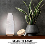 WBM Selenite Crystal Lamp 25cm, Charging Station, Crystals and Healing Stones, Hand Curved Moroccan |Witchcraft| Selenite Lamp for Smudging, Healing & Meditation