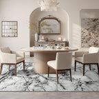 CRYPTOLITE Area Rugs 8x10 Rug for Living Room Abstract Washable Rug with Non-Slip Backing Low Pile Area Rug for Bedroom, Dining Room, Silver&Grey