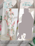 Aensso Long Soft Lightweight Silky Kimonos Robes for Women, Luxury Japanese Floral Womens Kimono Robe