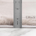 Tititex Luxury Collection Area Rug 2'x3' Soft Fur Fluffy Bedside Rug, Furry Shag Shaggy Non Slip Floor Rugs Washable 1.18' High-Pile Plush Carpet for Nursery Bedroom Living Room Decor, Brown Grey