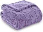 NEWCOSPLAY Super Soft Throw Blanket Lavender Love Premium Silky Flannel Fleece 3D Heart Checkered Lightweight Bed Blanket All Season Use (Lavender Love, Throw(50"x70"))