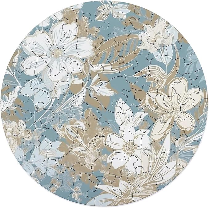 68 PCS Jigsaw Puzzle for Adults Personalized Picture Puzzle Light Peach Flowers Customized Wooden Puzzle for Family, Birthday, Wedding, Game Nights Gifts Animal Alien Shape Puzzle