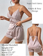 Avidlove Women Sleepwear Satin Pajamas Set Lace Camisole Shorts Nightwear