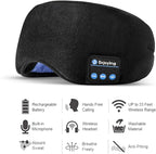 Voerou Sleep Headphones 5.2 Bluetooth Sleep Mask with Music and Ultra Thin Speakers Perfect for Sleeping, Air Travel,Meditation and Relaxation，Unique Gifts for Men Women - Black
