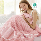 Bedsure GentleSoft Coral Pink Fleece Blanket for Couch - Super Soft Cozy Blankets for Women, Cute Small Blanket for Girls, 50x70 Inches
