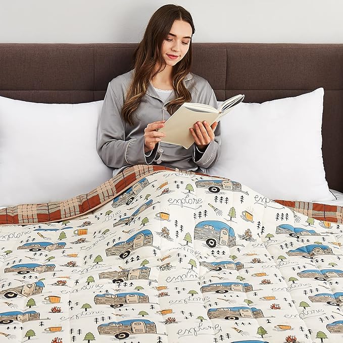 CuteKing Weighted Blanket for Adults (20lbs, 60"x80", Camping) Heavy Blanket for 180-190lbs, Weighted Blanket for Cooling & Heating with Premium Glass Beads, Thick Blanket for Adult All-Season