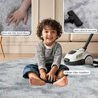 Tie-Dyed Grey Rugs for Bedroom 6x9 ft - Ultra Soft Faux Fur Area Rug - Plush Non-Slip Shaggy Carpet for Living Room, Cozy Fluffy Rug for Kids Boys Girls Dorm Nursery Room, High Pile Floor Carpet