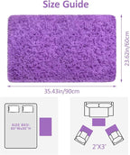 Small Fluffy Rugs for Bedroom 2x3 Purple Shaggy Area Rug Soft Plush Fuzzy Fur Throw Rug for Living Room Dorm Kids Nursery Home Decor Aesthetic Carpets