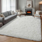 ONASAR Cream White Area Rugs for Bedroom Living Room, Fluffy 4x6 Indoor Bedside Floor Throw Rug, Soft Plush Shaggy Carpet for Nursery Kids Girls Boys Teen Dorm Home Office Decor Aesthetic