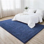 Litanika 4x6 Shag Area Rug for Living Room Bedroom, Dark Blue High Pile Ultra Soft Plush Shaggy Furry Bedside Playroom Dorm Carpet, Non-Slip, Non-Shedding Modern Indoor Floor Rug