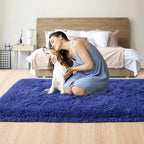 Noahas Navy Blue Runner Rug for Hallway,2'x6' Long Area Rugs for Bedroom Living Room,Non Slip Thick Shag Floor Carpet for Entryway Kitchen Dorm Nursery Bedside Kids Room