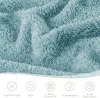Exclusivo Mezcla Fleece Stone Blue Throw Blanket for Couch Sofa, Ultra Soft, Lightweight and Fluffy Blankets for Women, All Season, 50x60 Inches