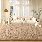 Beige Area Rug 8x10 Large Rugs for Living Room Bedroom, Fluffy Soft Rug Modern Carpets for Kids Room, Non-Skid Rectangular Indoor Rug for Girls Boys Playroom Nursery Room Home Decor