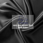 ALASKA BEAR Silk Pillowcase for Hair and Skin Beauty Sleep 100 Real Mulberry Silk Anti-Aging Pillow Slip Case Cover Standard Size with Zipper (1pc, Black)